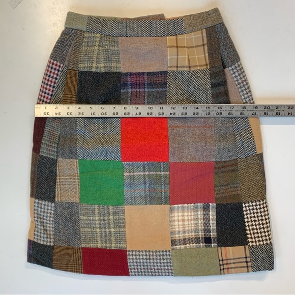 Vintage wool patchwork miniskirt, used excellent condition, - Picture 8 of 13